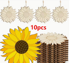 Multimate Sunflower Shaped Blank Wooden Slices, 7.6 cm in Size, Pack of 10