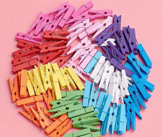Multimate Mini Multicoloured Clips, 3 cm in Length, Pack of 100