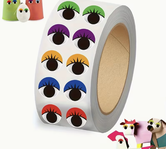 Multimate Eye Stickers Roll, 2D Self Adhesive, 1.3 cm Wide