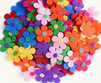 Multimate Colourful Felt Flowers, 28mm in Diameter, Pack of 100, Assorted Colours