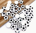 Multimate Round Soccer Ball Flatback Cabochons for Crafts, 12mm, Pack of 20