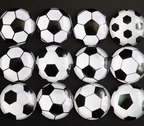 Multimate Round Soccer Ball Flatback Cabochons for Crafts, 12mm, Pack of 20