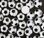 Multimate Round Soccer Ball Flatback Cabochons for Crafts, 12mm, Pack of 20