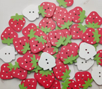 Multimate Strawberry Shaped Wooden Buttons | 25mm | 50PC