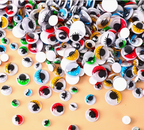 Multimate Self-adhesive Googly Eyes Stickers, Available in Four Sizes, Pack of 56, Assorted Shapes and Colours