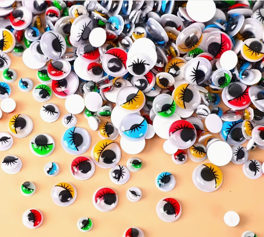 Multimate Self-adhesive Googly Eyes Stickers, Available in Four Sizes, Pack of 56, Assorted Shapes and Colours