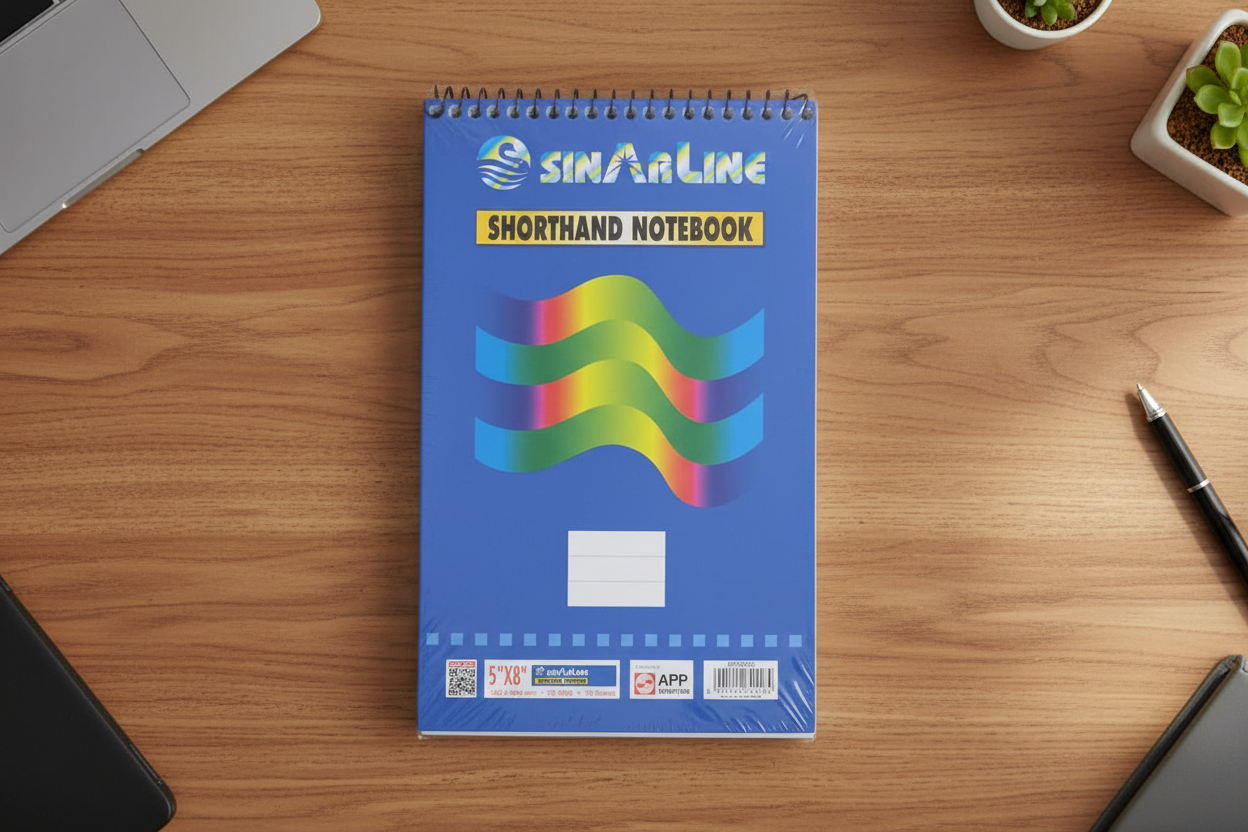 Sinarline Spiral Shorthand Book,  5"x8", 70 Sheets
