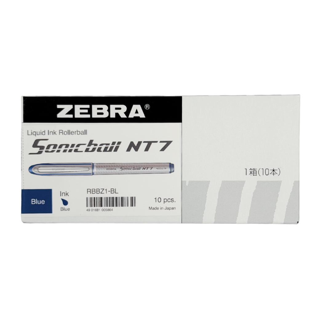 Zebra Sonicball Pen NT7 , 0.7 mm, Needle Tip, Box of 10, Black, Red, and Blue