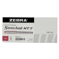 Zebra Sonicball Pen NT7 , 0.7 mm, Needle Tip, Box of 10, Black, Red, and Blue