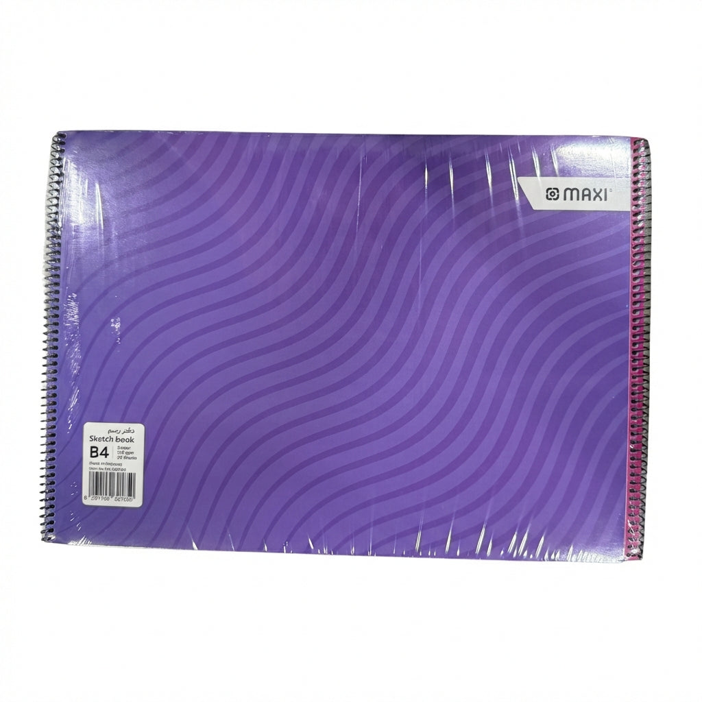 Maxi Spiral Sketch Book, Coloured Sheets, B4 Size, Thickness of 110GSM Per Sheet, 20 Sheets