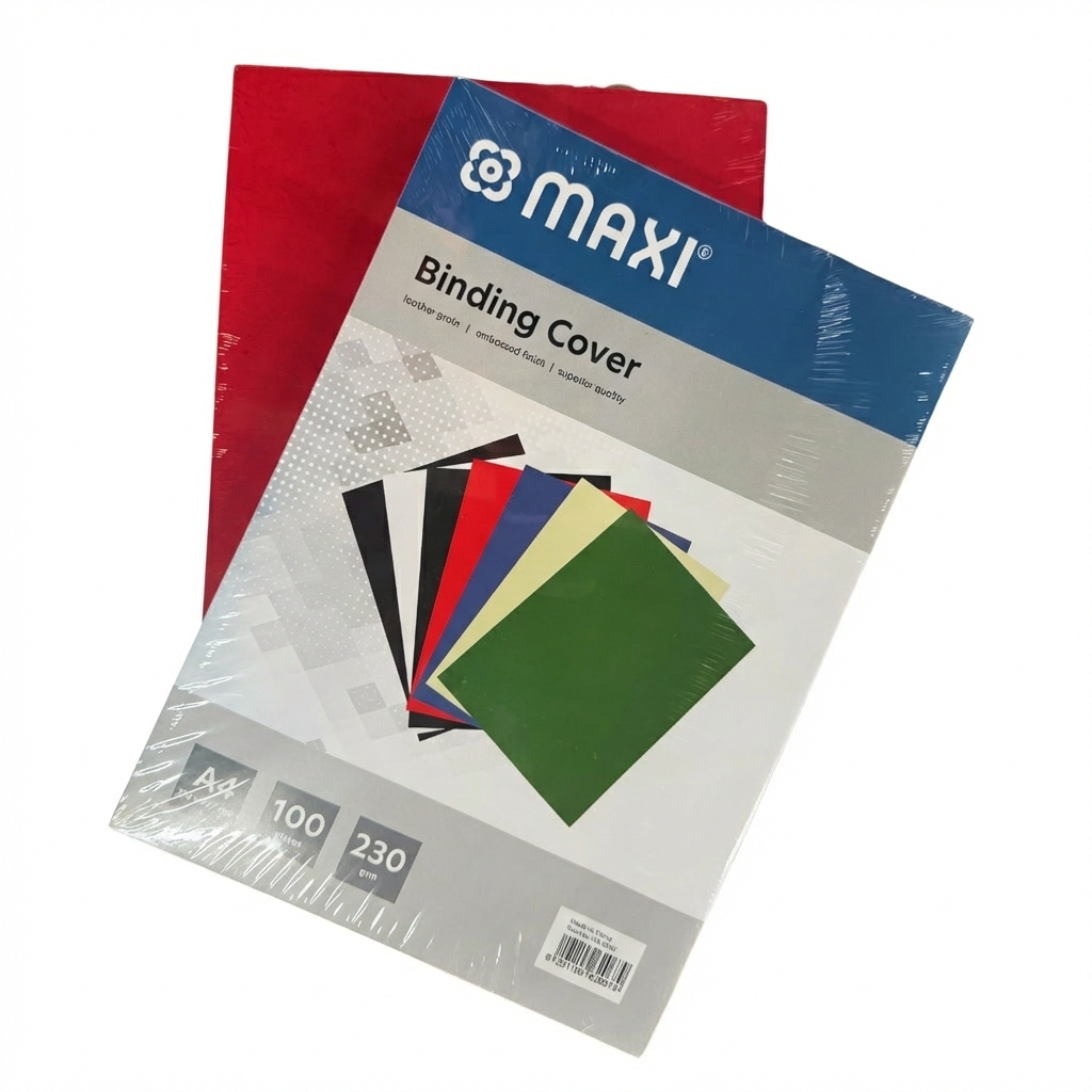 Maxi Binding Cover, A4, Embossed Leather Grain, 230GSM, Pack of 100