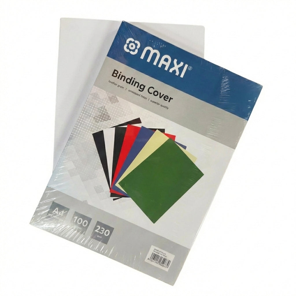 Maxi Binding Cover, A4, Embossed Leather Grain, 230GSM, Pack of 100