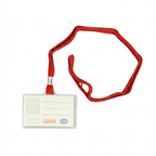 Partner Name Badge, PVC, Clear, Landscape Layout, Assorted Colored Lanyards