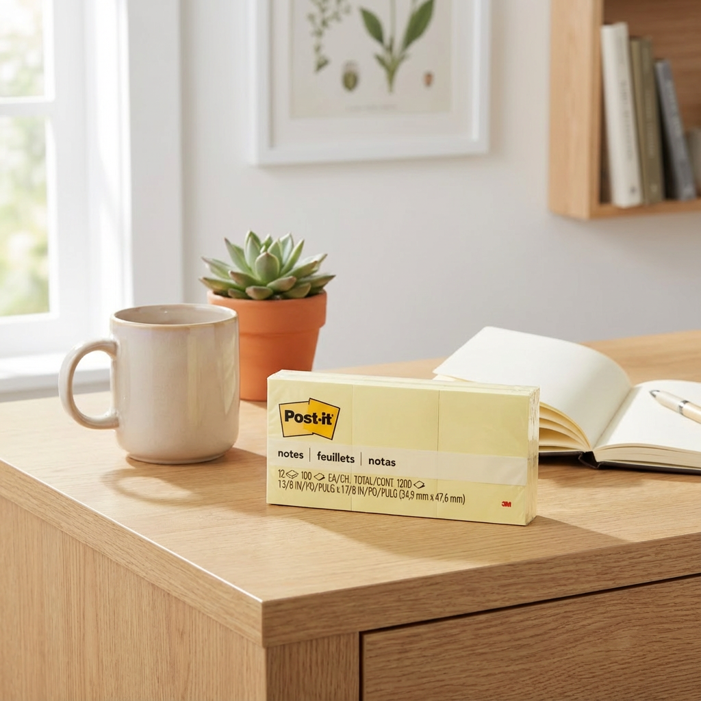3M Post-It Sticky Notes, 1.5"X2", 1200 Sheets, Classic Yellow