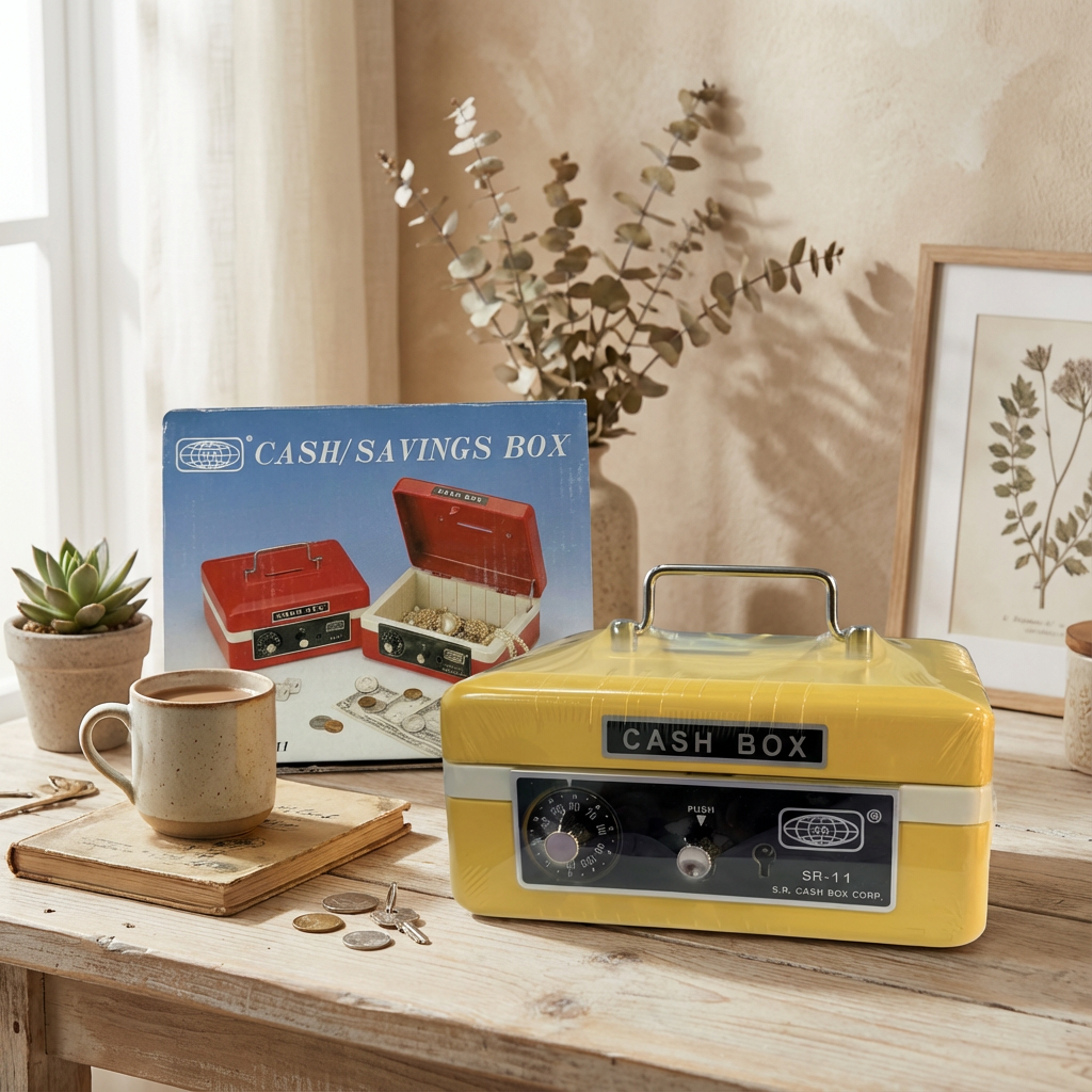 SR-11 Safety Cash Box, With Key and Number Lock, Yellow